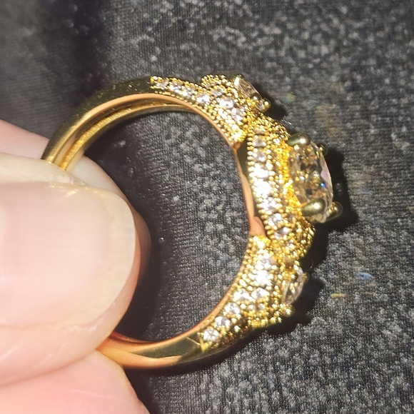 Certified 1.2 CT Moissanite Engagement Ring Gold Plated Sterling Silver | Size 9 - Picture 12 of 13